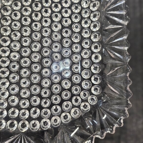 Antique EAPG Pattern Glass Pointed Hobnail Fan Edge Doyle 150 Dish Circa 1880s - Picture 4 of 8